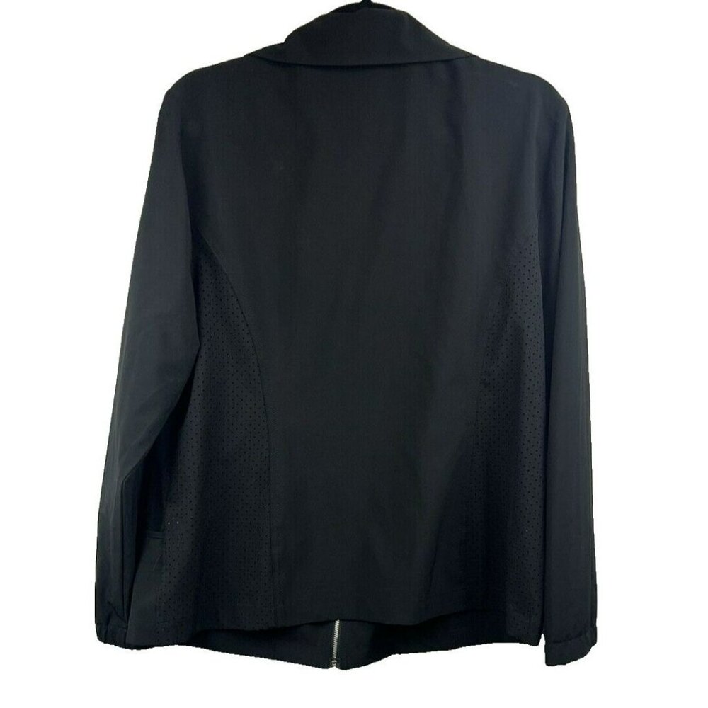 Chico's Weekends Jacket Large Solid Black Lightwe… - image 7